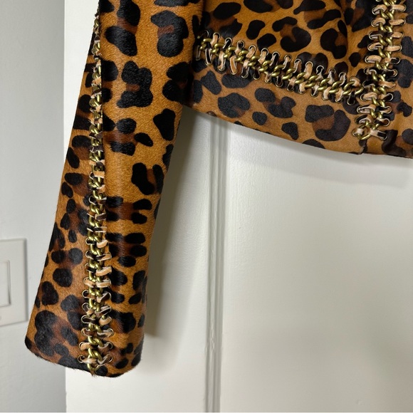 Haute Hippie cheetah blazer with actual metal chains - Picture 4 of 6